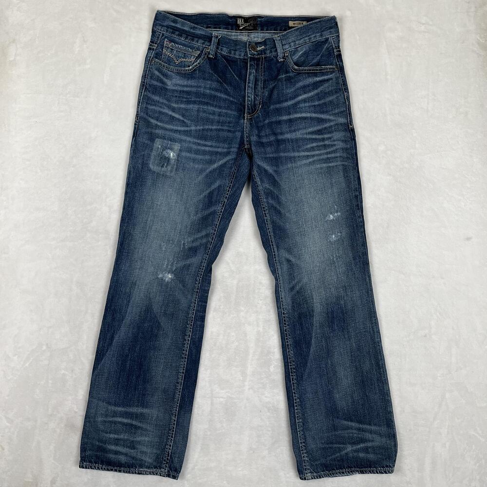 BKE Buckle Vintage Welder Jeans Mens 34x32 Blue Medium Wash Relaxed Straight Y2K